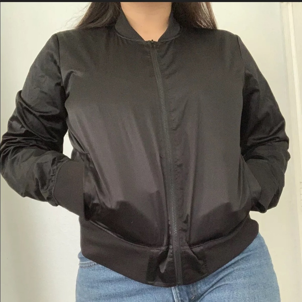 Black bomber jacket